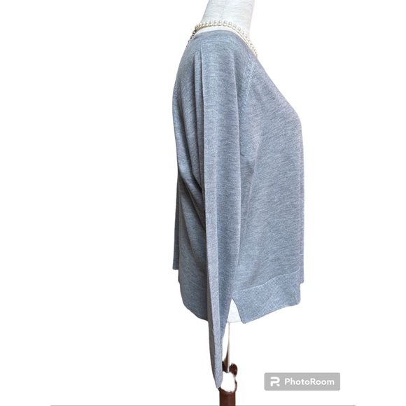 Zara Grey Light Knit Split Hem Top, S - Picture 4 of 10